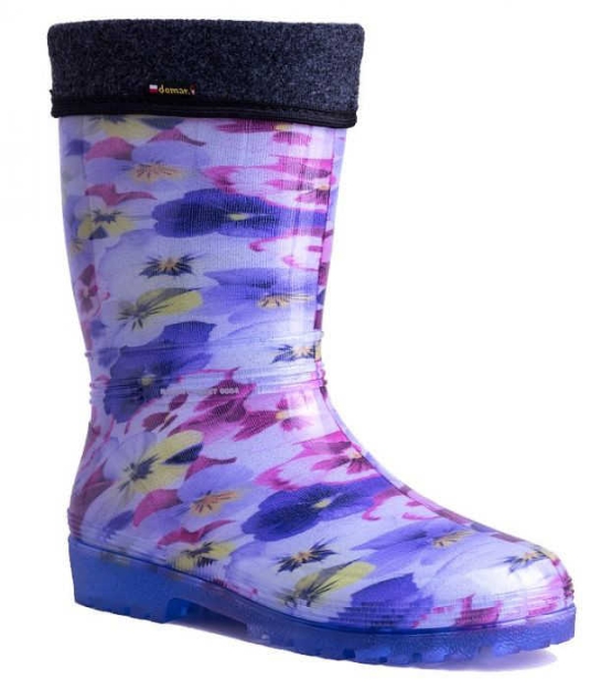 Obrazek Demar Buty ocieplane damskie RAINNY LUX PRINT 0546 D fioletowy
