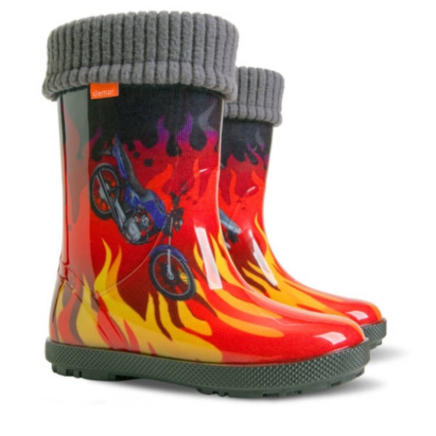 Obrazek Buty dziecięce ocieplane Demar HAWAI LUX EXCLUSIVE 0449 ED flames