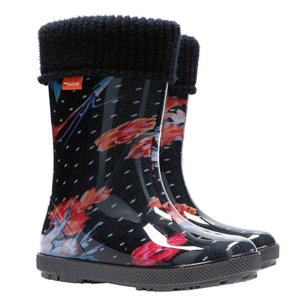 Obrazek Demar HAWAI LUX PRINT 0049 AM kwiaty Buty dziecięce ocieplane