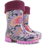 Obrazek Demar TWISTER LUX PRINT 0038 M pawie pióro Dziecięce buty ocieplane