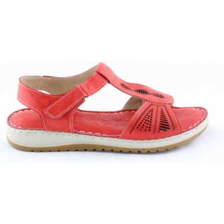 Obrazek Wild 016835A.01 Czerwone sandały damskie z pełnej skóry