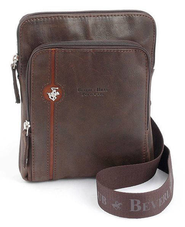 Obrazek Skórzana torba crossbody BHPC Explore S BH-380-25 brązowa 2 L