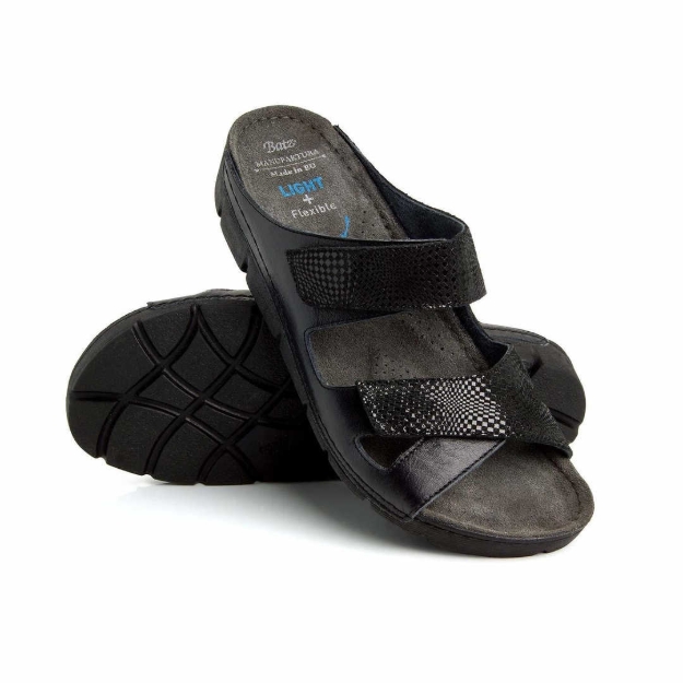 Obrazek Czarne damskie kapcie zdrowotne Batz Emilia