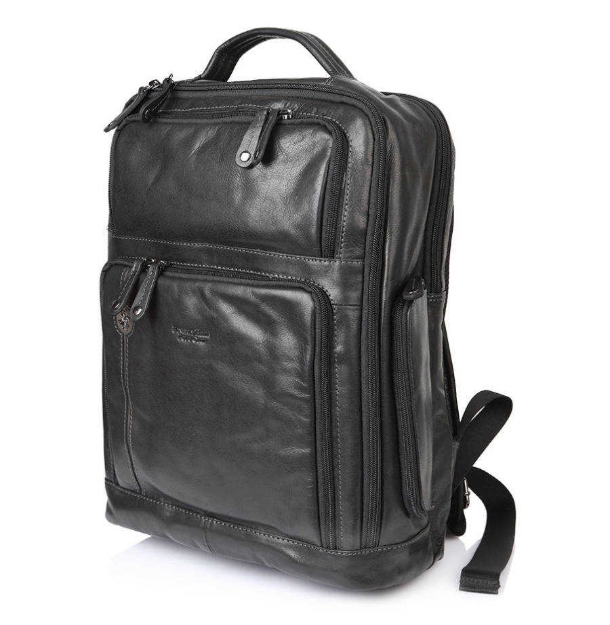 Obrazek Skórzany plecak BHPC Explore BH-385-01 czarny 18 L