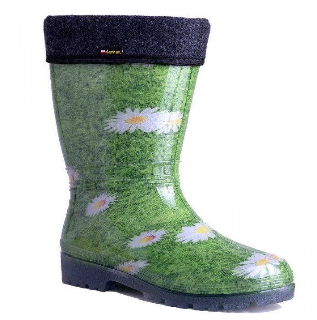 Obrazek Demar Damskie ocieplane botki RAINNY LUX PRINT 0546 A flower