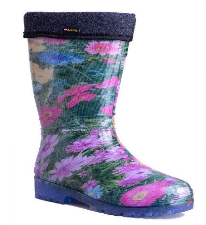 Obrazek Demar Damskie ocieplane botki RAINNY LUX PRINT 0546 E meadow