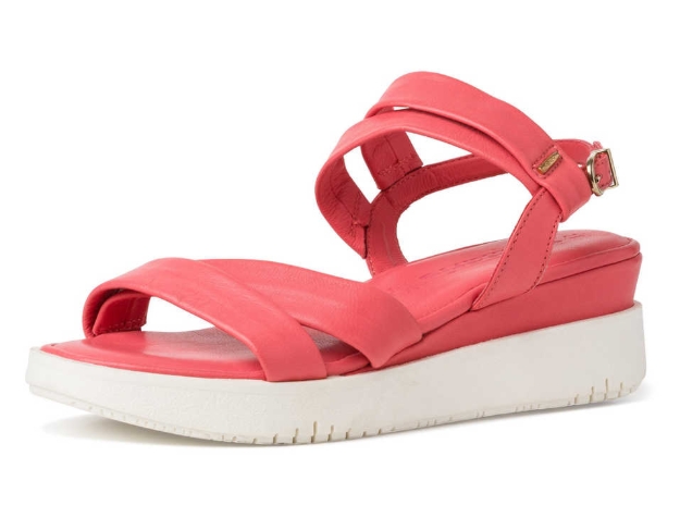 Obrazek Tamaris 1-28700-28 500 Damskie sandały na koturnie czerwone