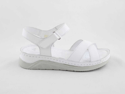 Obrazek Białe sandały damskie z pełnej skóry Wild 022056100A