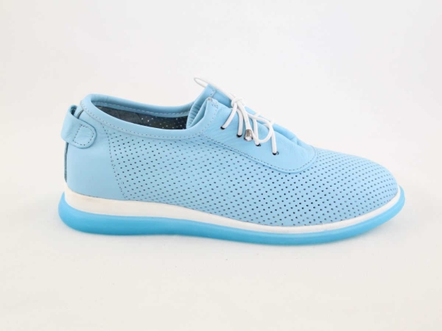 Obrazek Niebieskie skórzane buty damskie Wild 0599931A