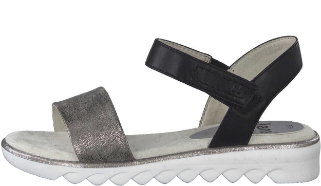 Obrazek Jana 8-28662-28 901 Sandały damskie na koturnie czarne