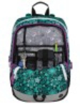 Obrazek Plecak szkolny Bagmaster ALFA 9 B - turkusowe ornamenty zielony 23 l