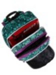 Obrazek Plecak szkolny Bagmaster ALFA 9 B - turkusowe ornamenty zielony 23 l