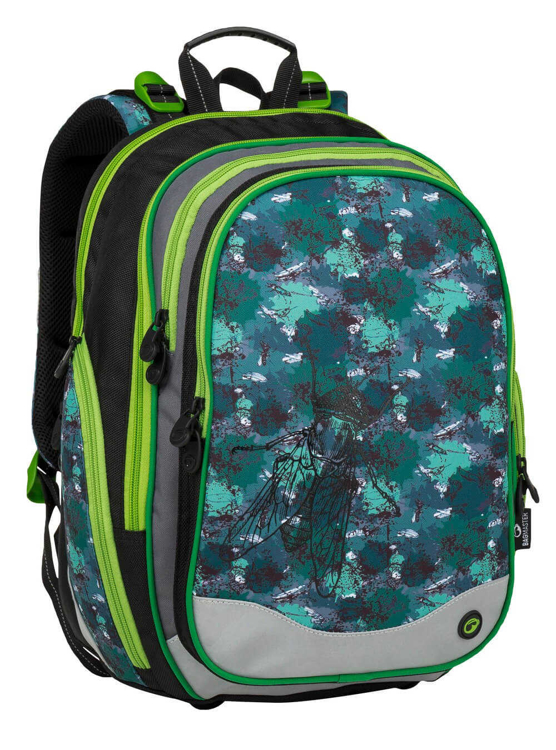 Obrazek Plecak szkolny Bagmaster ELEMENT 9 B - zielony motyw fly green 27 l