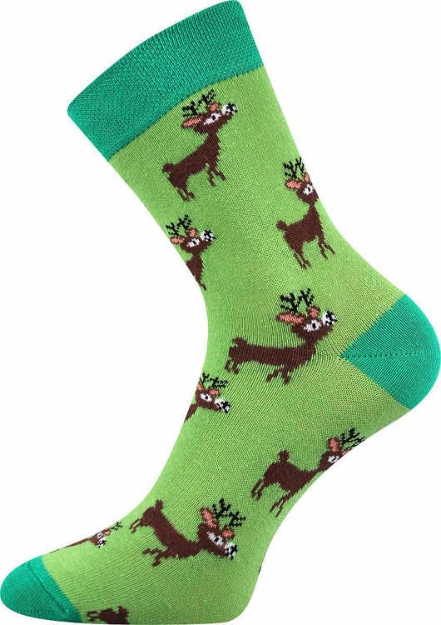 Obrazek BOMA S-Patte skarpetki w renifery 1 para zielone