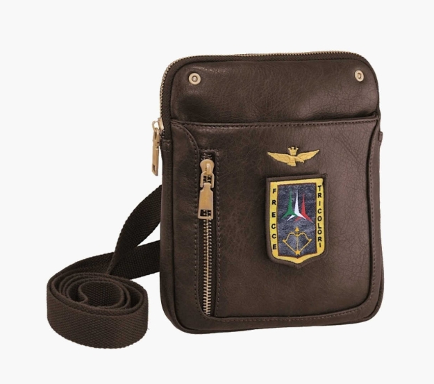 Obrazek Torba krzyżowa Aeronautica Militare Pilot M AM-470-25 brązowa 1,1 L