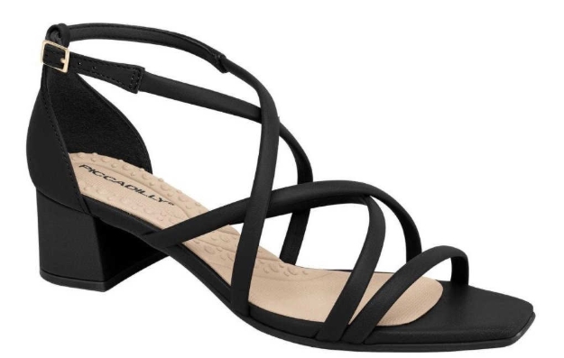 Obrazek Piccadilly 588105-7 Damskie sandały na obcasie czarne