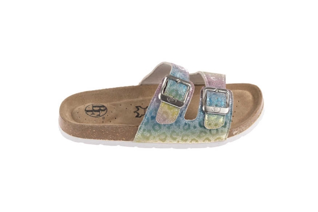 Obrazek BF BA-525-11-19 Kapcie dziecięce z tęczowym brokatem