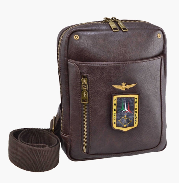 Obrazek Torba krzyżowa Aeronautica Militare Pilot L AM-471-25 brązowa 2,4 L