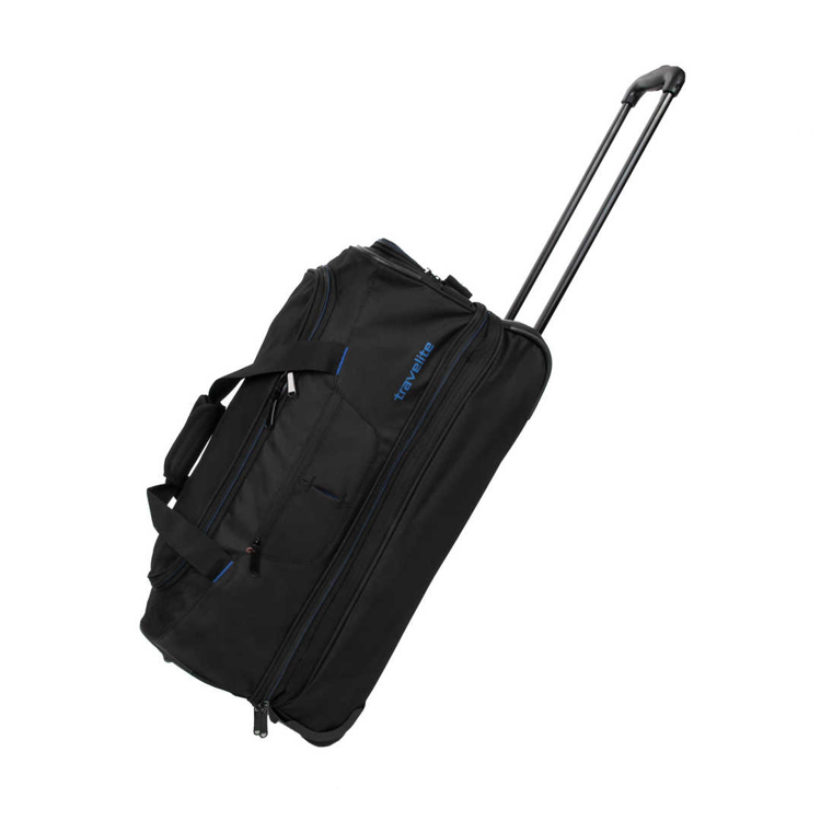 Obrazek Travelite Basics Torba na kółkach S czarny/niebieski 51/64 L