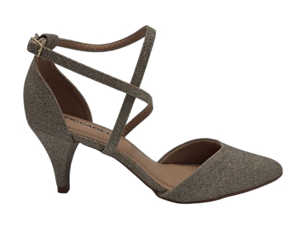 Obrazek Piccadilly 745084-2 Damskie sandały na obcasie w kolorze złotym