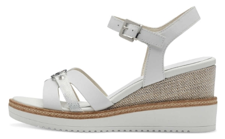 Obrazek Tamaris 1-28010-42-100 Damskie sandały na koturnie białe