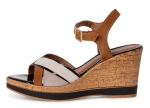 Obrazek Tamaris 1-28027-42-392 Damskie sandały na koturnie brązowe