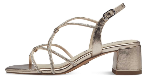 Obrazek Tamaris 1-28236-42-933 Damskie sandały na obcasie złote