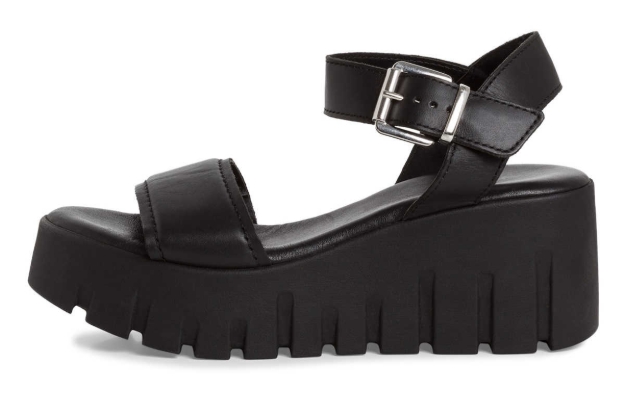 Obrazek Tamaris 1-28712-42-003 Damskie sandały na koturnie czarne