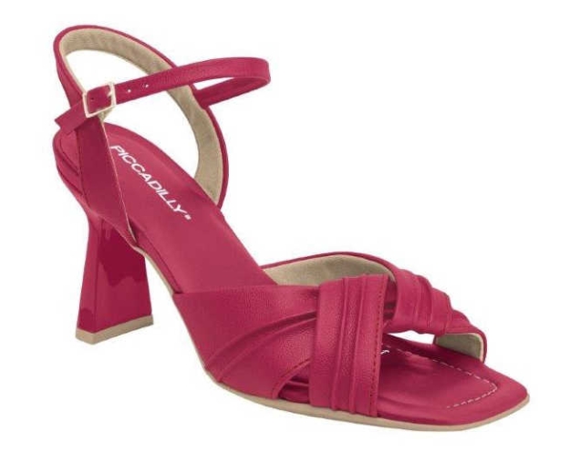 Obrazek Piccadilly 655119-1 Damskie sandały na obcasie ciemnoróżowe