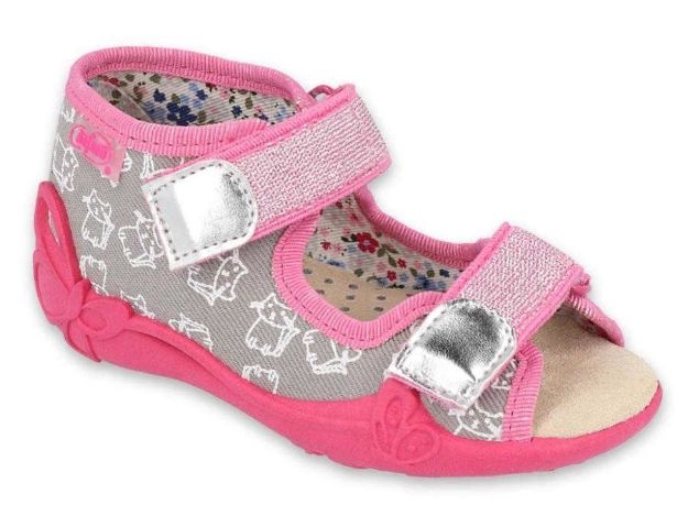 Obrazek BEFADO 342P006 sandały dziewczęce skórzana wkładka kotek
