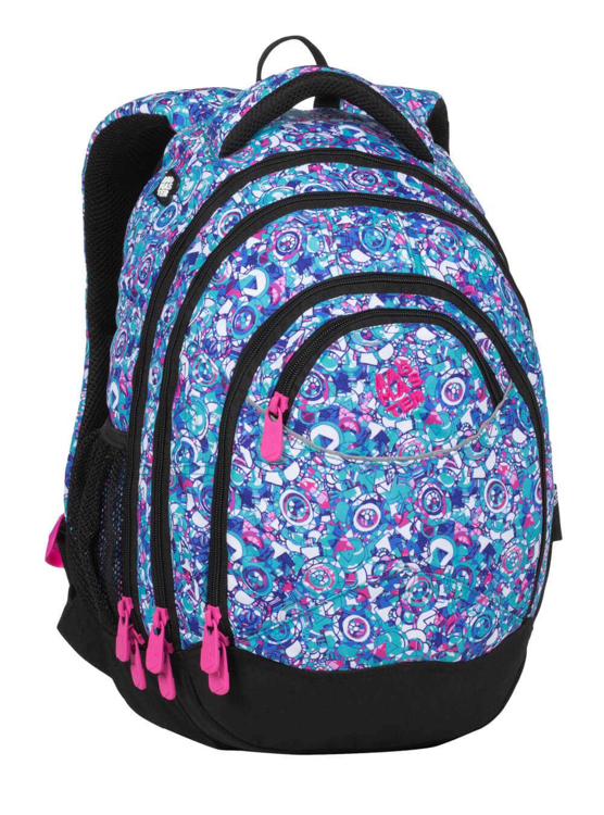 Obrazek Bagmaster ENERGY 20 B Plecak studencki biały/różowy/fioletowy/niebieski 23 l