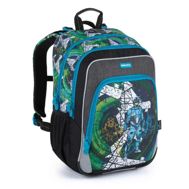 Obrazek Plecak szkolny Bagmaster NINY 21 A - robot zielony 23 l