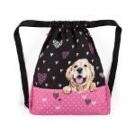 Obrazek Bagmaster Torba ALFA 21 Worek szkolny na kapcie / worek gimnastyczny - pies różowy 1,2 l