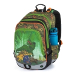 Obrazek Plecak szkolny Bagmaster ALFA 21 C - zielony dinozaur 23 l