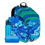 Obrazek Bagmaster ALFA 21 B duży zestaw szkolny dla pierwszoklasistów - kostki niebieskie 23 l