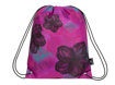 Obrazek Bagmaster MARK 20 Worek szkolny na kapcie / worek gimnastyczny - kwiaty różowy 1,2 l