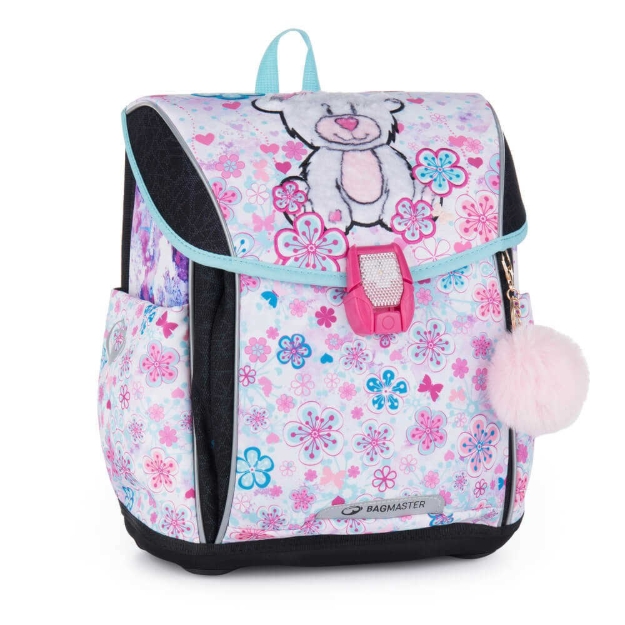 Obrazek Teczka szkolna Bagmaster PRIM 22 A - miś różowy 20 l