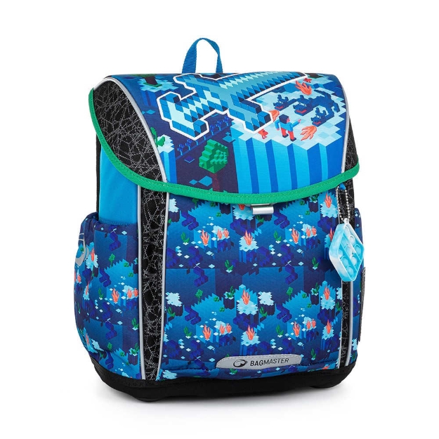 Obrazek Teczka szkolna Bagmaster PRIM 22 D - cube world blue 20 l