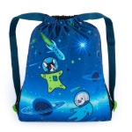 Obrazek Bagmaster Torba LUMI 22 D worek szkolny na kapcie / worek gimnastyczny - pies astronauta niebieski 1,5 l