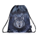 Obrazek Bagmaster PRIM 22 C worek szkolny na kapcie / worek gimnastyczny - wilczy błękit 1,2 l