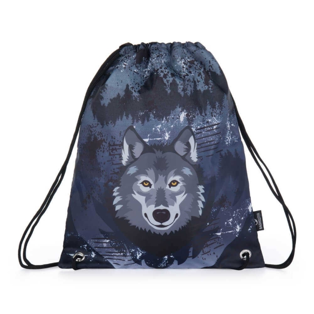 Obrazek Bagmaster PRIM 22 C worek szkolny na kapcie / worek gimnastyczny - wilczy błękit 1,2 l