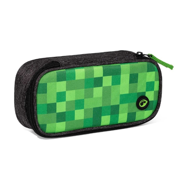 Obrazek Piórnik szkolny Bagmaster PORTO 23 B - kostki zielony