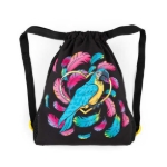 Obrazek Bagmaster BETA 23 Worek szkolny na kapcie / worek gimnastyczny - papuga niebieska 1,5 l