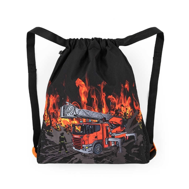 Obrazek Bagmaster BETA 23 B worek szkolny na kapcie / worek gimnastyczny - strażacki czerwony 1,5 l