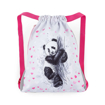 Obrazek Bagmaster PRIM 23 B worek szkolny na kapcie / worek gimnastyczny - panda różowy 1,5 l