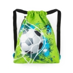 Obrazek Worek szkolny na kapcie / worek gimnastyczny Bagmaster PRIM 23 D - football green 1,5 l