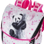 Obrazek Bagmaster PRIM 23 B mały zestaw szkolny dla pierwszoklasistów - panda różowa 20 l
