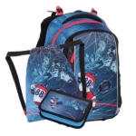 Obrazek Bagmaster VEGA 24 Mały zestaw szkolny dla pierwszoklasistów - hokej niebieski 22 l