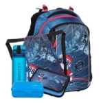 Obrazek Bagmaster VEGA 24 Duży zestaw szkolny dla pierwszoklasistów - hokej niebieski 22 l