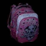 Obrazek Bagmaster BETA 24 Duży zestaw szkolny dla pierwszoklasistów - Dalmatyńczyk różowy 23 l